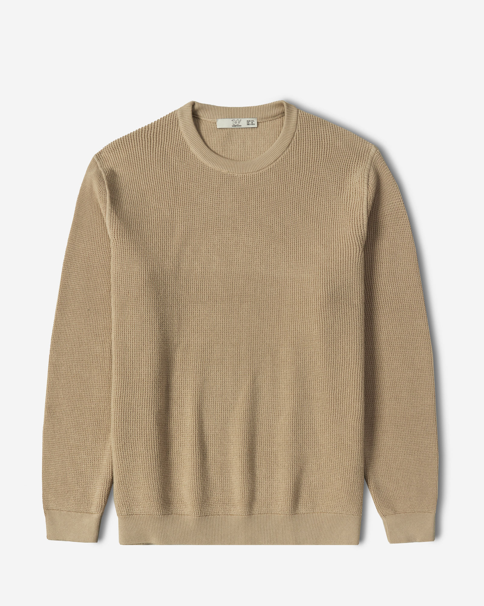 پلیور بافت یقه گرد مردانه کرم 24342175