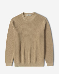 پلیور بافت یقه گرد مردانه کرم 24342175