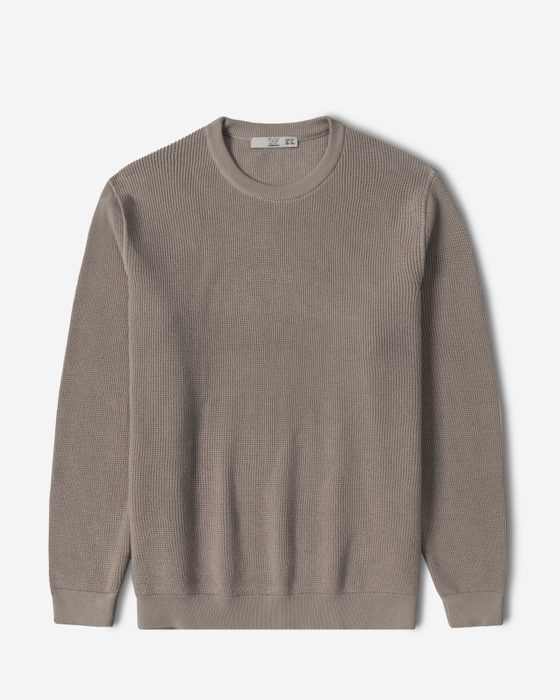 پلیور بافت یقه گرد مردانه خاکستری 24342175