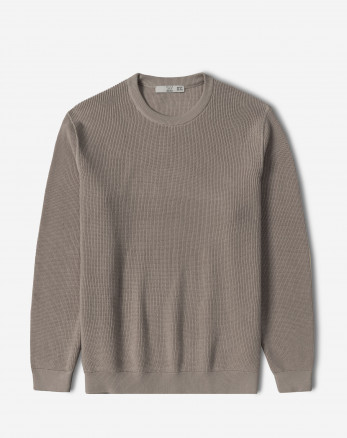 پلیور بافت یقه گرد مردانه خاکستری 24342175