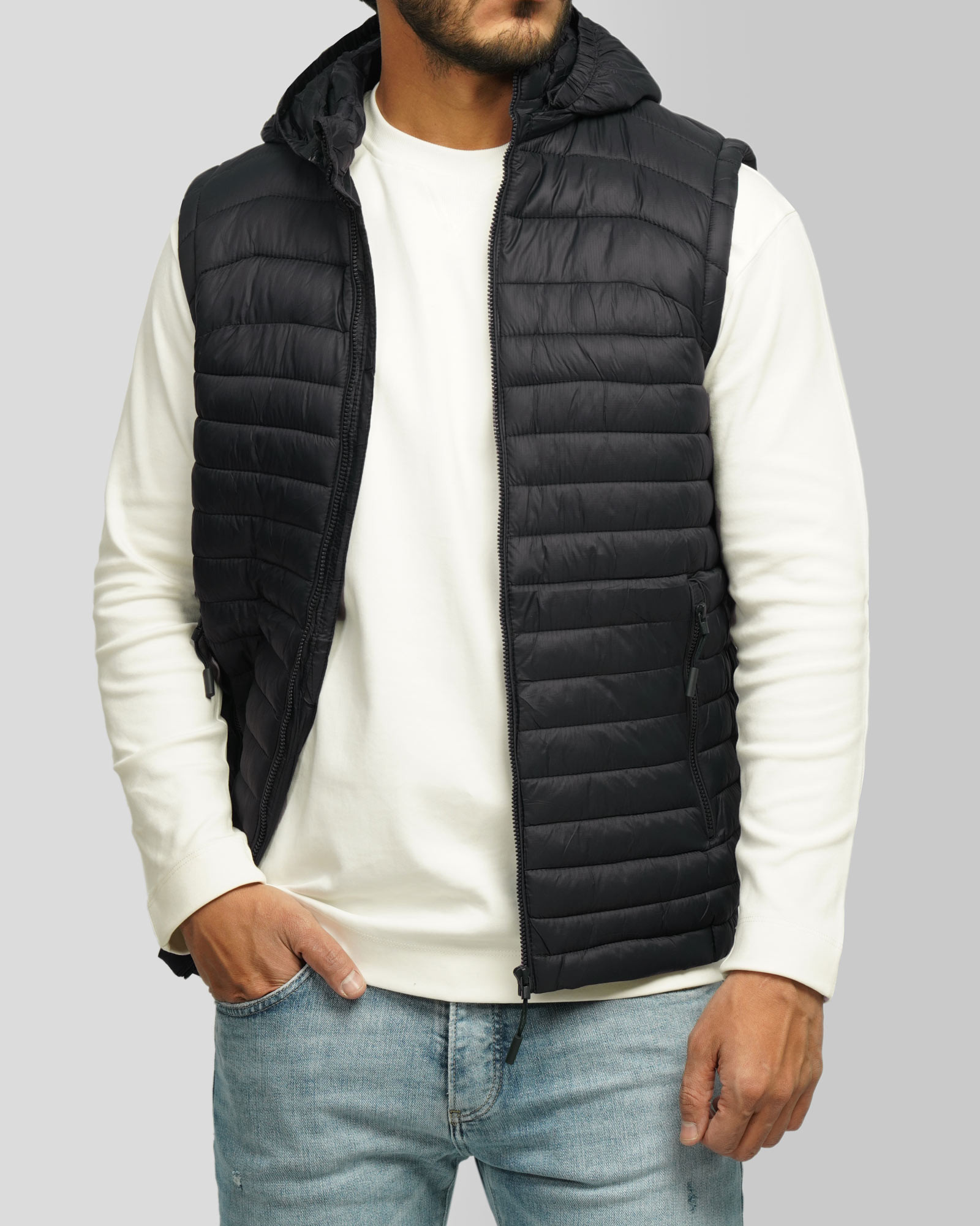 خرید و قیمت پافر مردانه کلاه دار سرمه ای 24353176