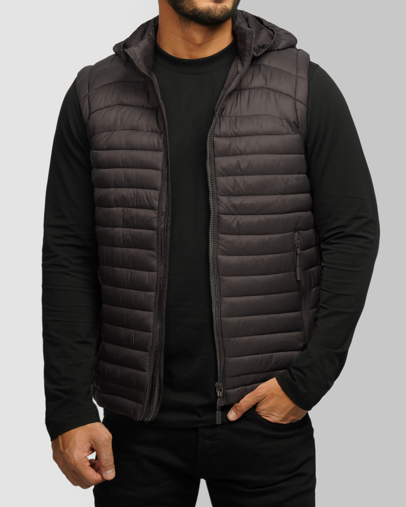 خرید و قیمت پافر مردانه کلاه دار خاکستری 24353176