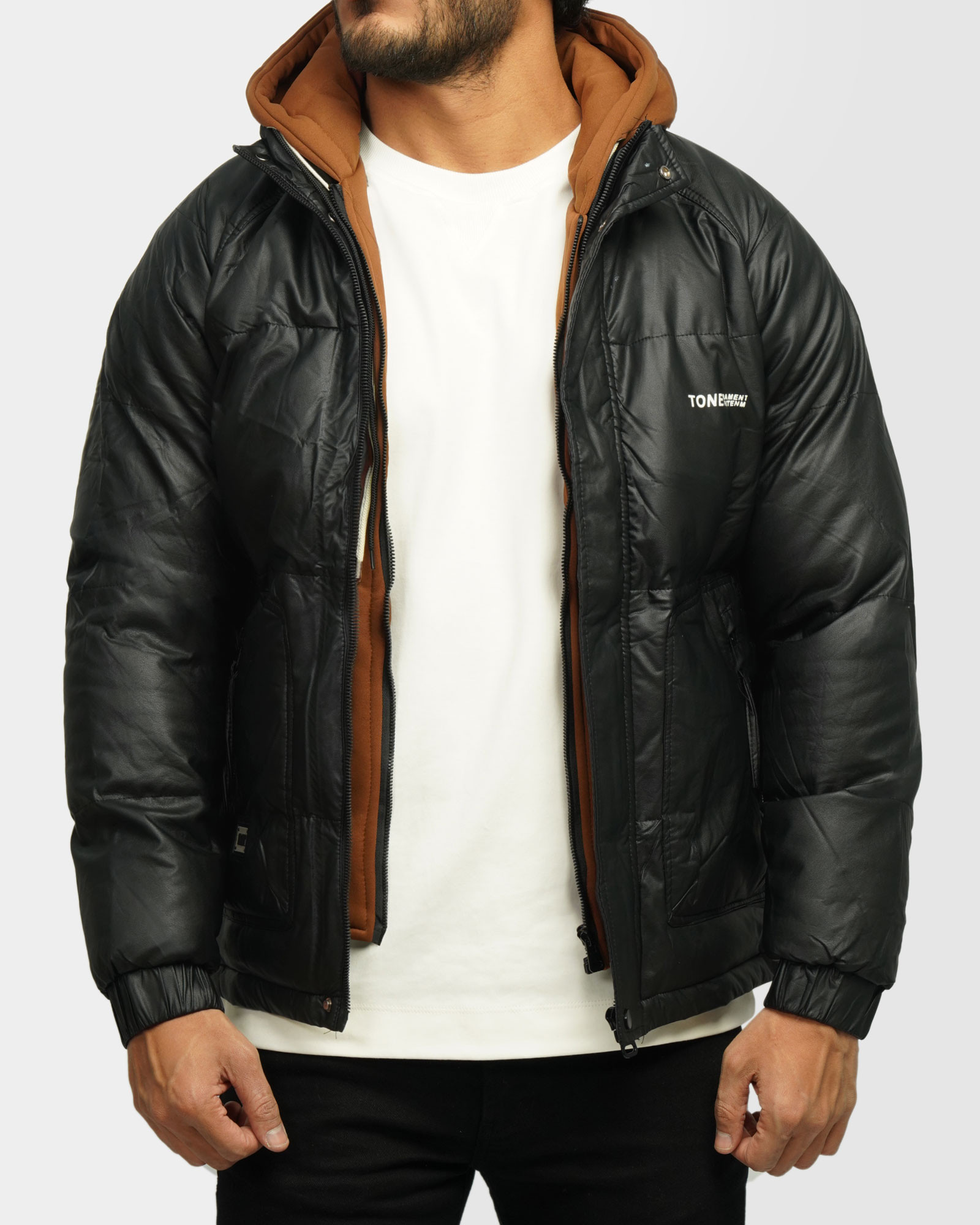 خرید و قیمت کاپشن مردانه کلاه دار مشکی 24316377