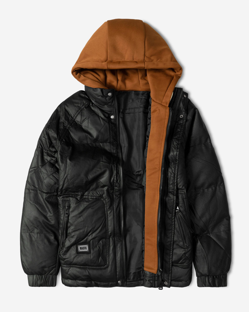 خرید و قیمت کاپشن مردانه کلاه دار مشکی 24316377