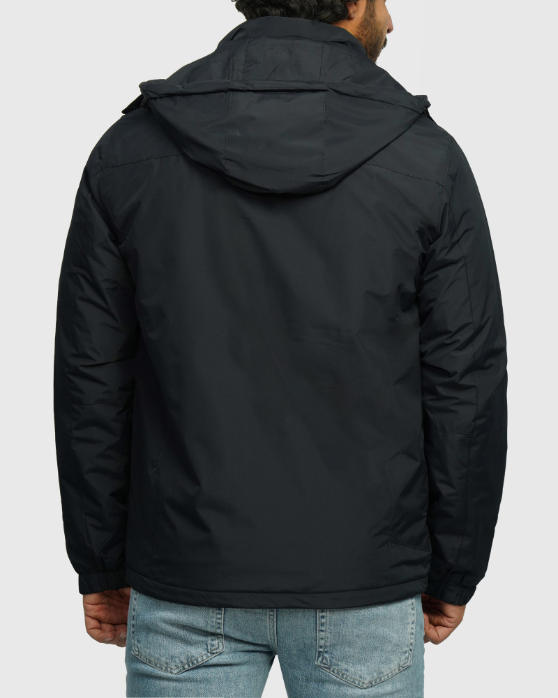 خرید و قیمت کاپشن مردانه کلاه دار سرمه ای 24316381