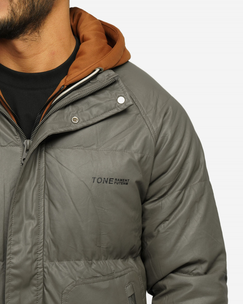 خرید و قیمت کاپشن مردانه کلاه دار خاکستری 24316377