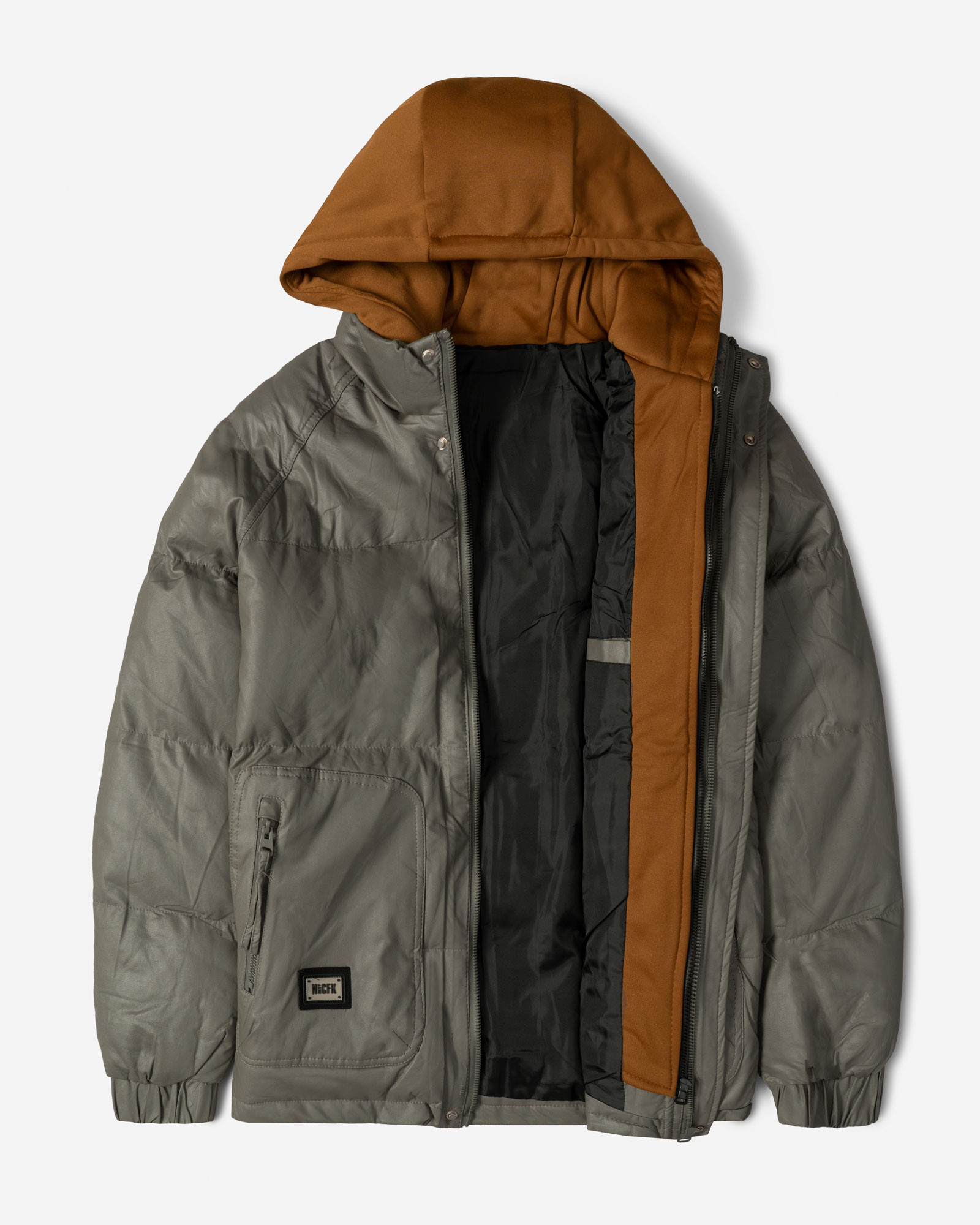 خرید و قیمت کاپشن مردانه کلاه دار خاکستری 24316377