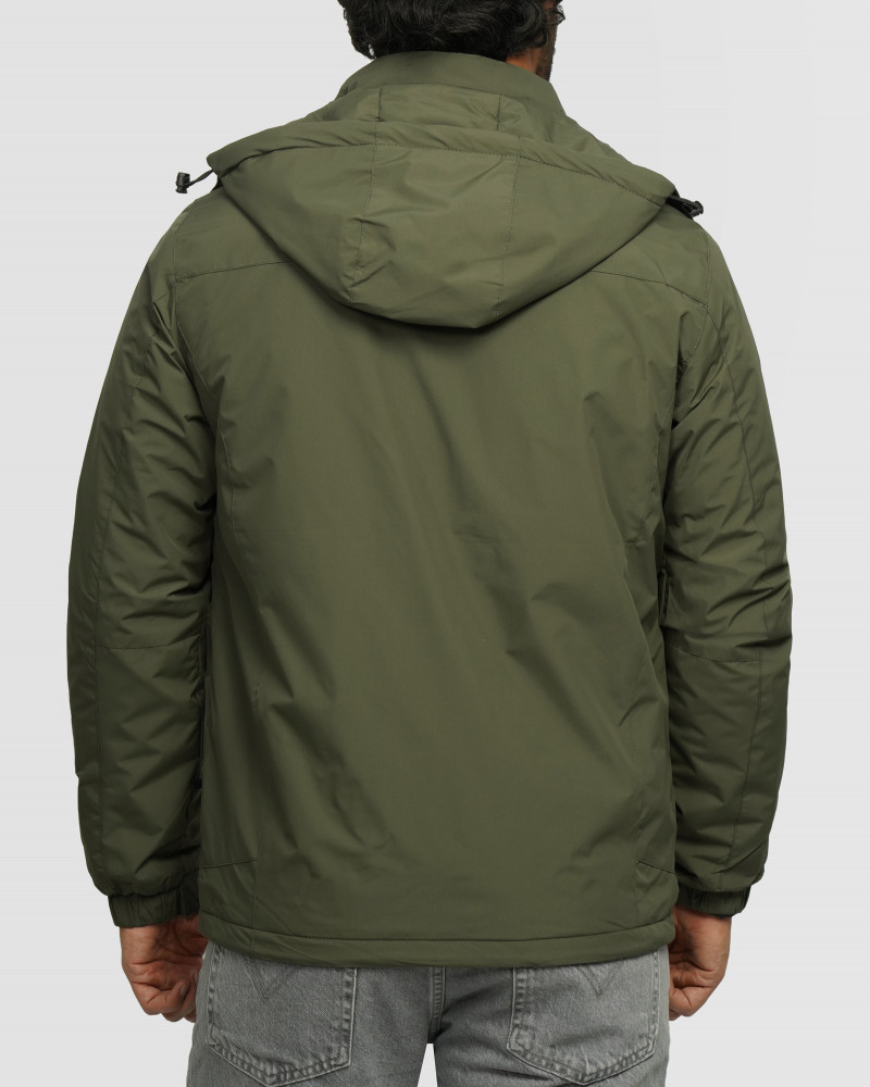 خرید و قیمت کاپشن مردانه کلاه دار سبز 24316381