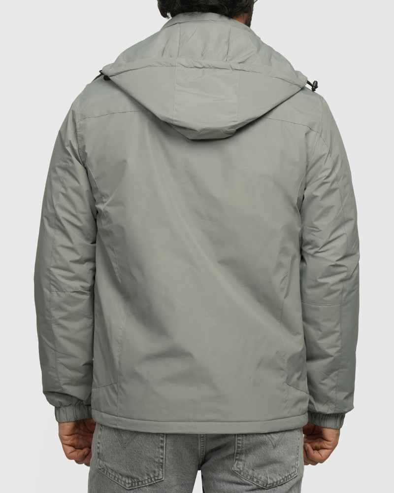 خرید و قیمت کاپشن مردانه کلاه دار طوسی 24316381