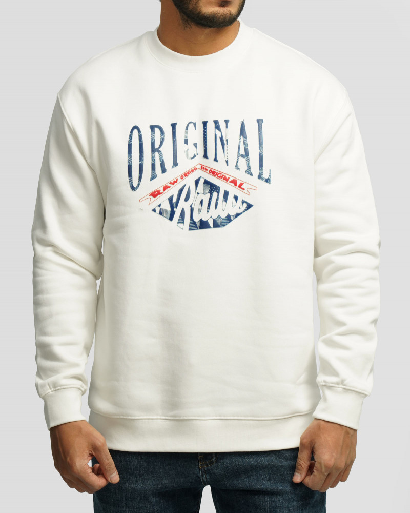 پلیور دورس یقه گرد مردانه سفید 24357258