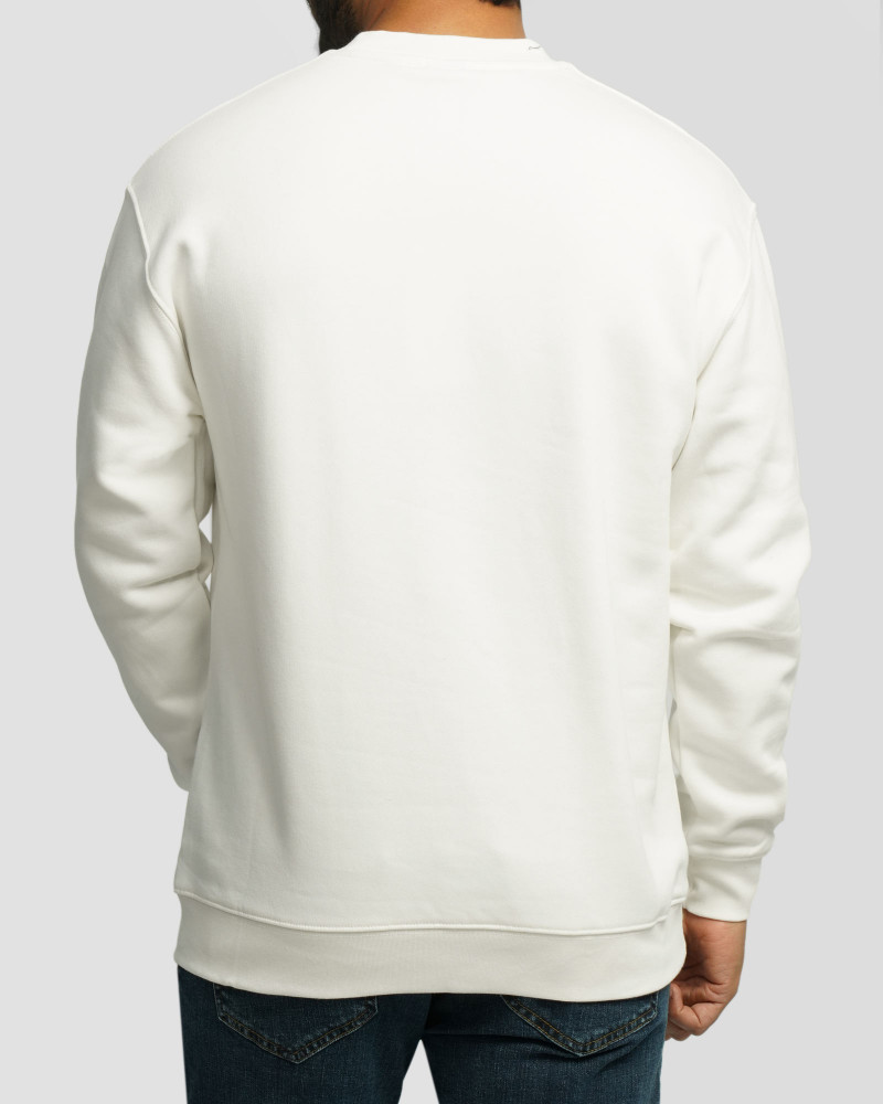 پلیور دورس یقه گرد مردانه سفید 24357258