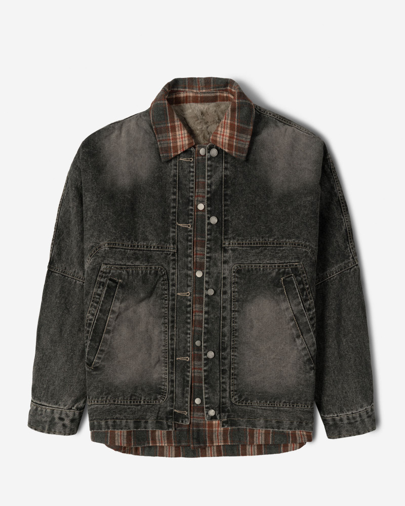 کاپشن جین ذغالی 24378107