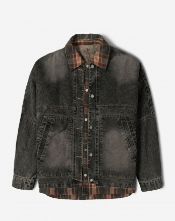 کاپشن جین ذغالی 24378107