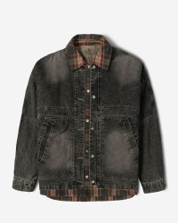 کاپشن جین ذغالی 24378107