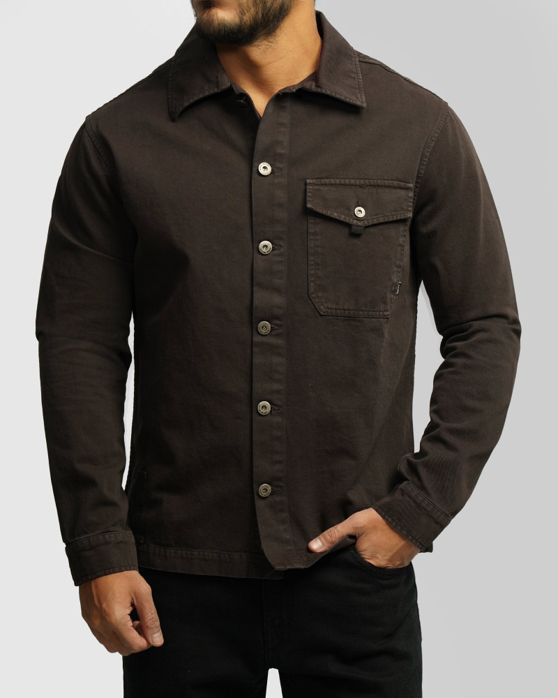 پیراهن کتان مردانه قهوه ای 24352300