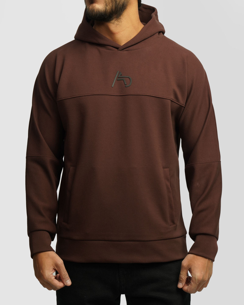 هودی کلاه دار طرح دار مردانه زرشکی 24371266