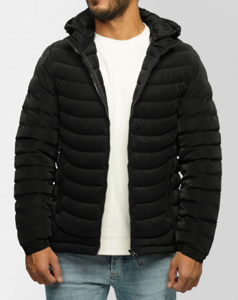 کاپشن مردانه کلاه دار مشکی 24316384