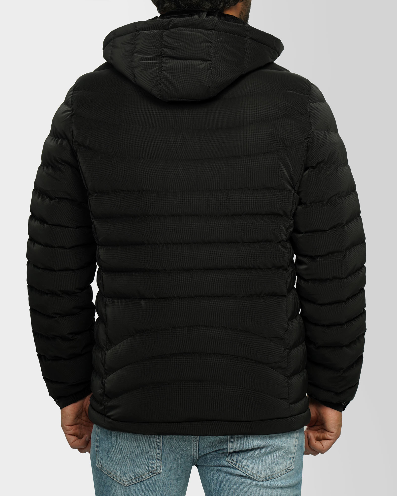 کاپشن مردانه کلاه دار مشکی 24316384