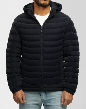 کاپشن مردانه کلاه دار سرمه ای 24316384