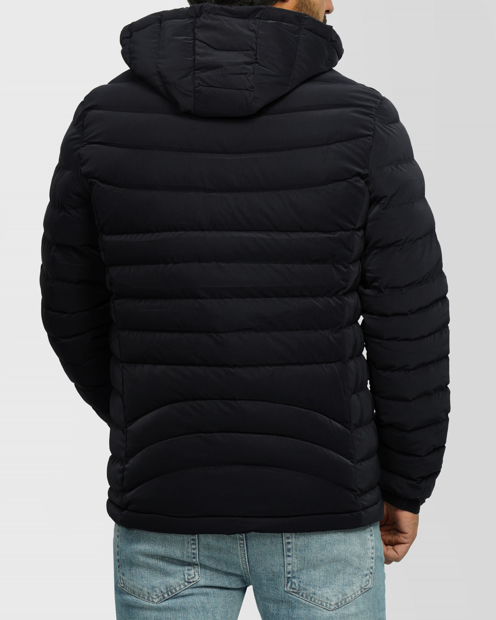 کاپشن مردانه کلاه دار سرمه ای 24316384