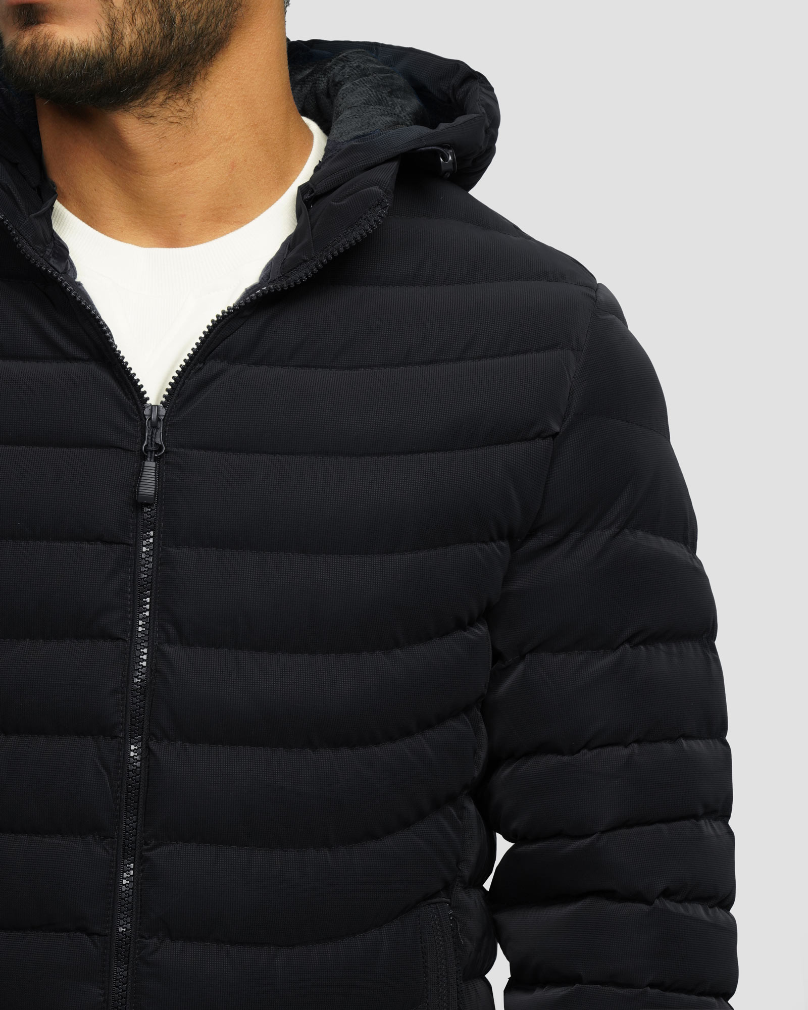 کاپشن مردانه کلاه دار سرمه ای 24316384