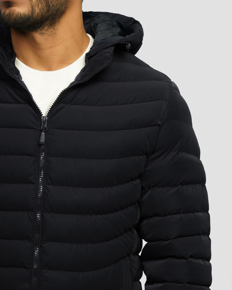 کاپشن مردانه کلاه دار سرمه ای 24316384