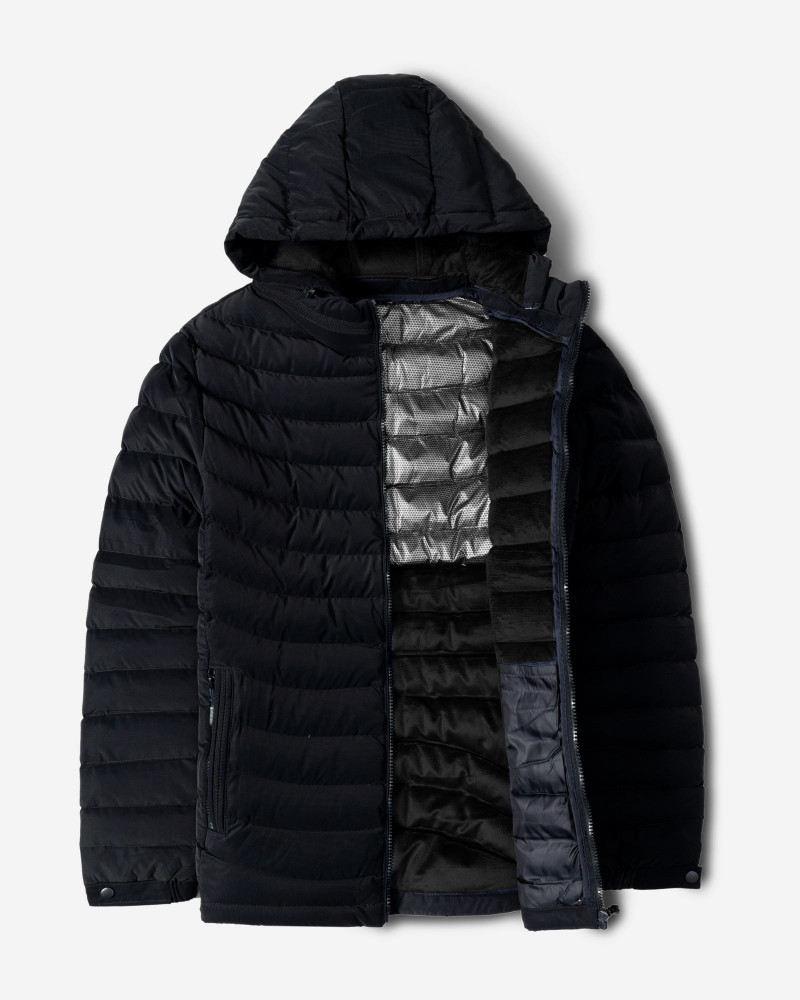 کاپشن مردانه کلاه دار سرمه ای 24316384