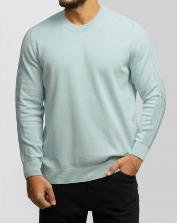 خرید و قیمت پلیور بافت یقه گرد مردانه آبی 24342176