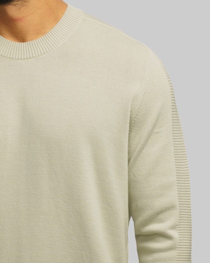 خرید و قیمت پلیور بافت یقه گرد مردانه کرم 24342176