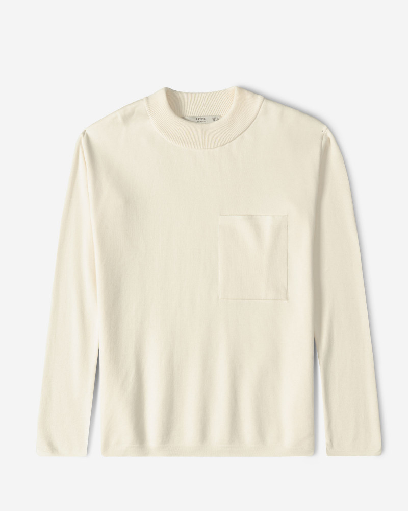 خرید و قیمت پلیور یقه 5 سانت ساده مردانه کرم روشن 24350107