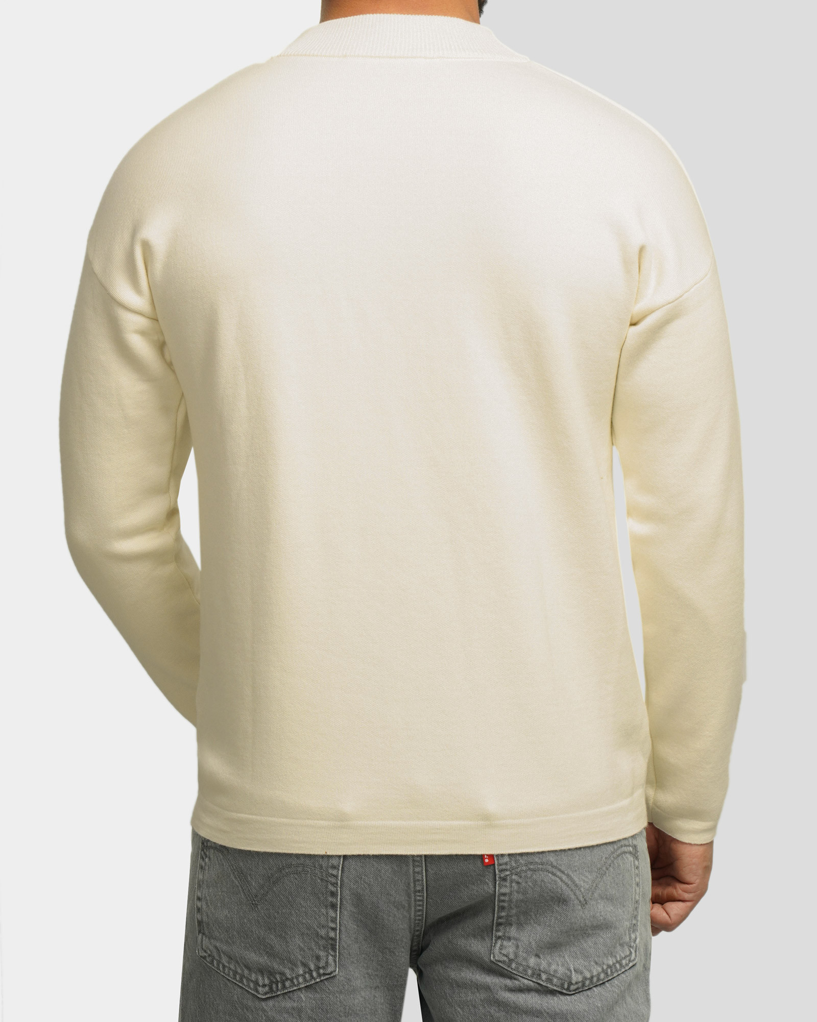 خرید و قیمت پلیور یقه 5 سانت ساده مردانه کرم روشن 24350107