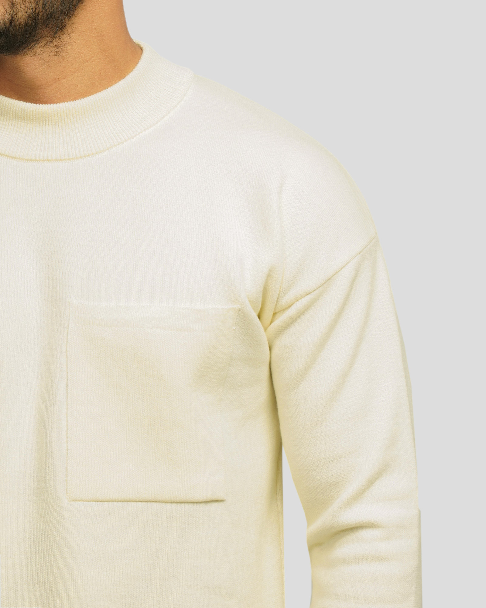 خرید و قیمت پلیور یقه 5 سانت ساده مردانه کرم روشن 24350107