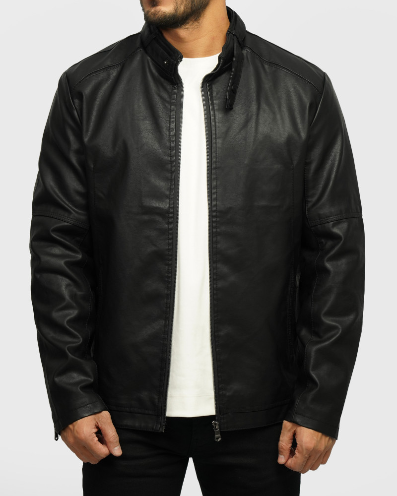 خرید و قیمت کاپشن چرم مردانه مشکی 24316387