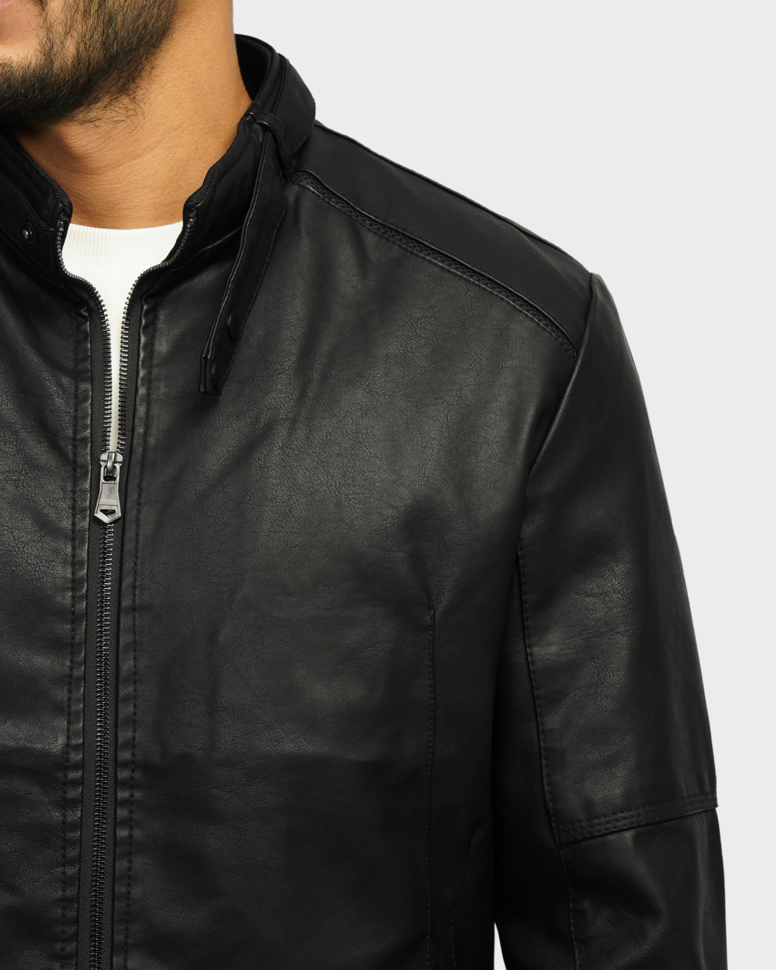 خرید و قیمت کاپشن چرم مردانه مشکی 24316387