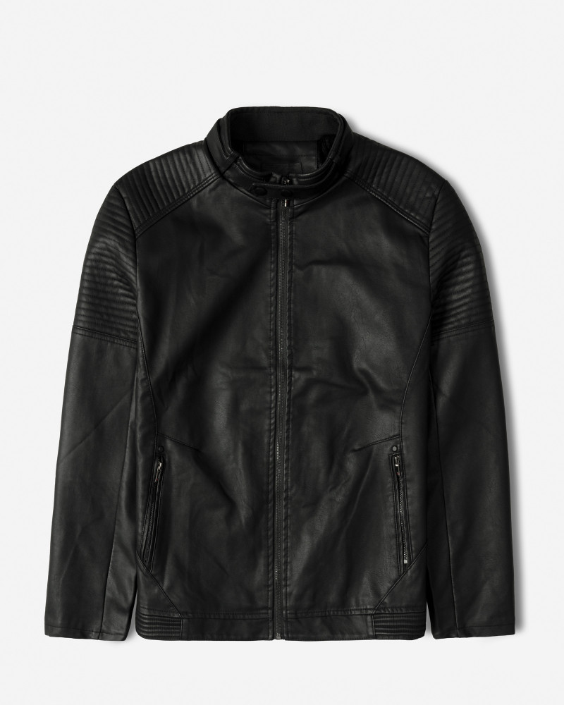 خرید و قیمت کاپشن چرم مردانه مشکی 24316386