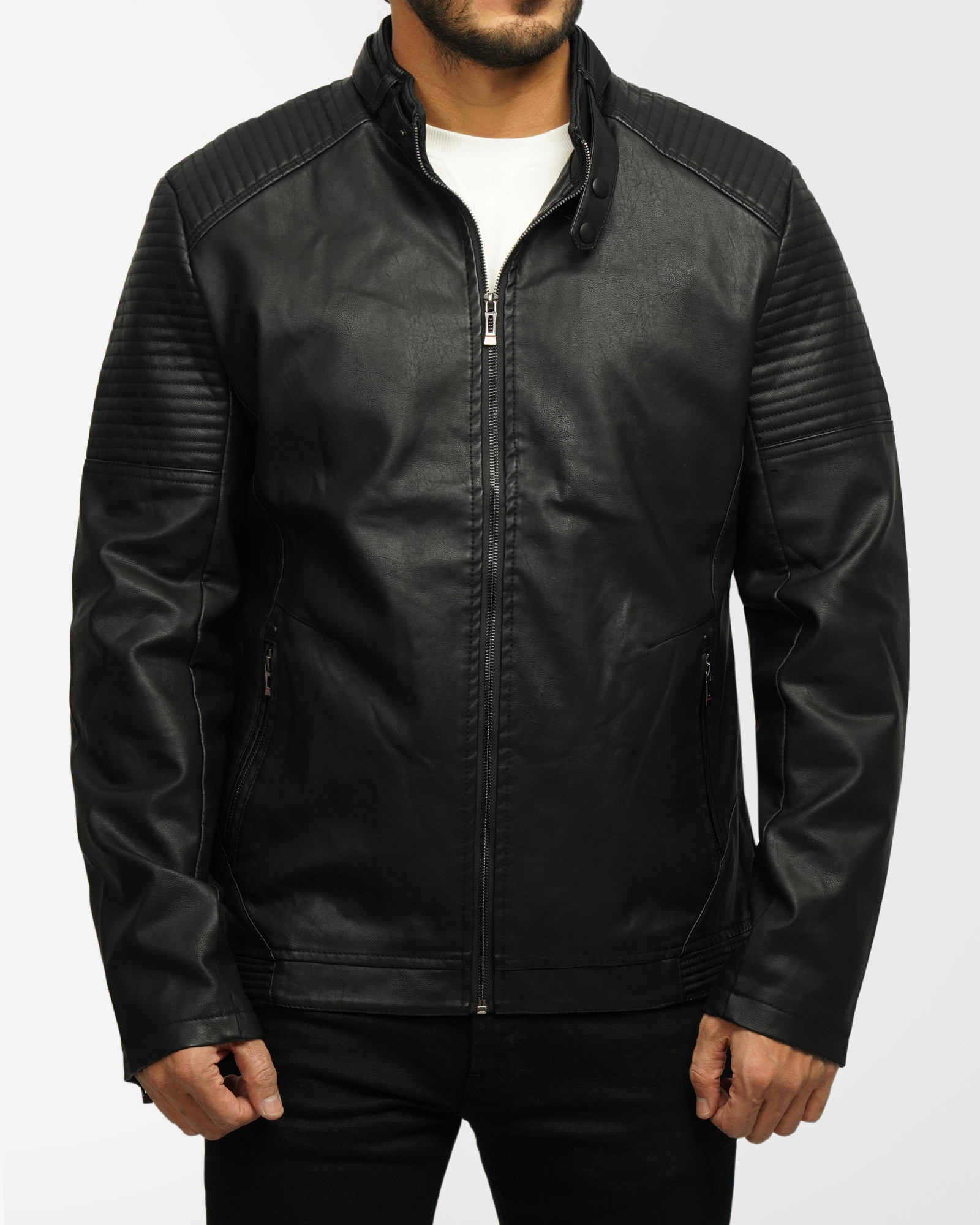 خرید و قیمت کاپشن چرم مردانه مشکی 24316386