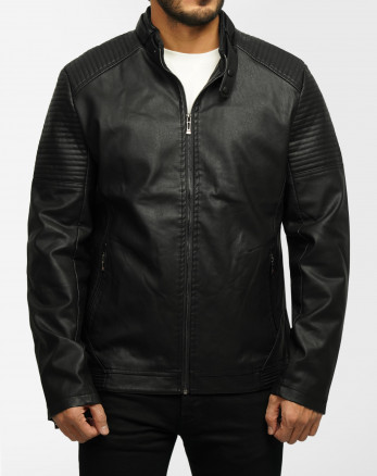 خرید و قیمت کاپشن چرم مردانه مشکی 24316386