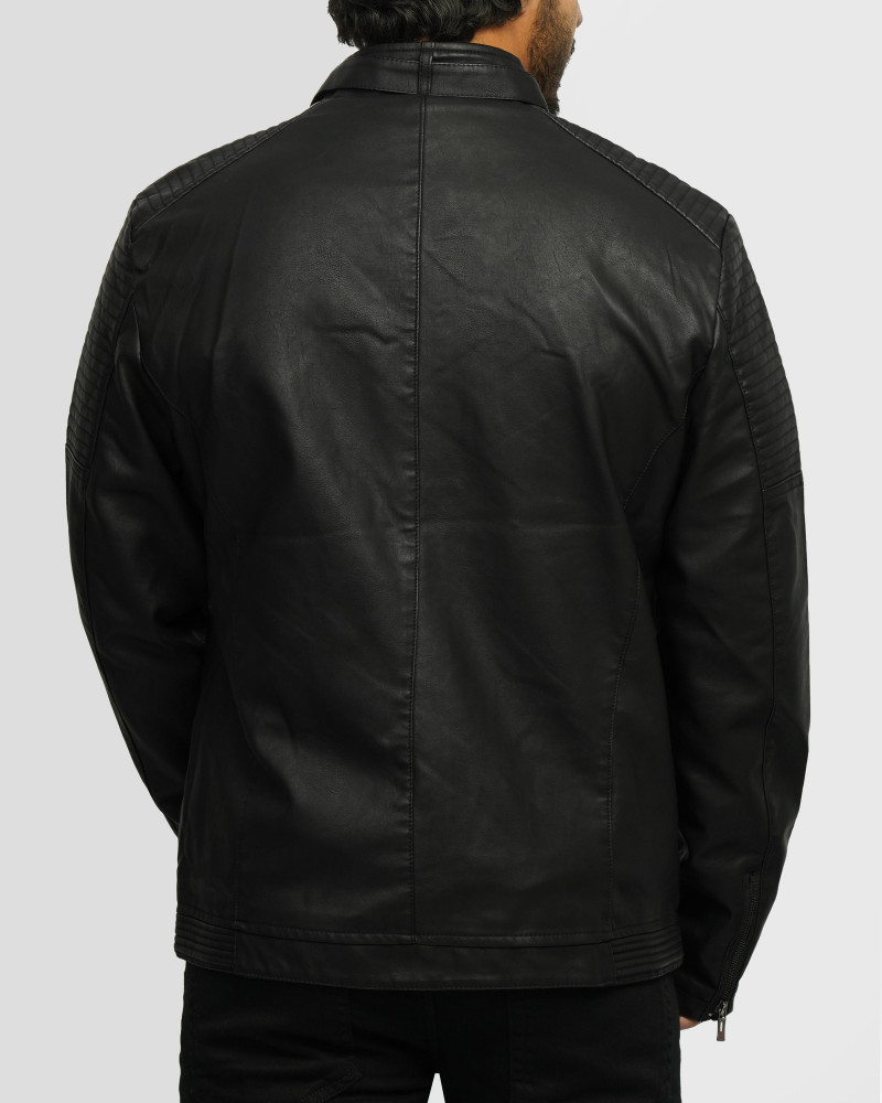 خرید و قیمت کاپشن چرم مردانه مشکی 24316386