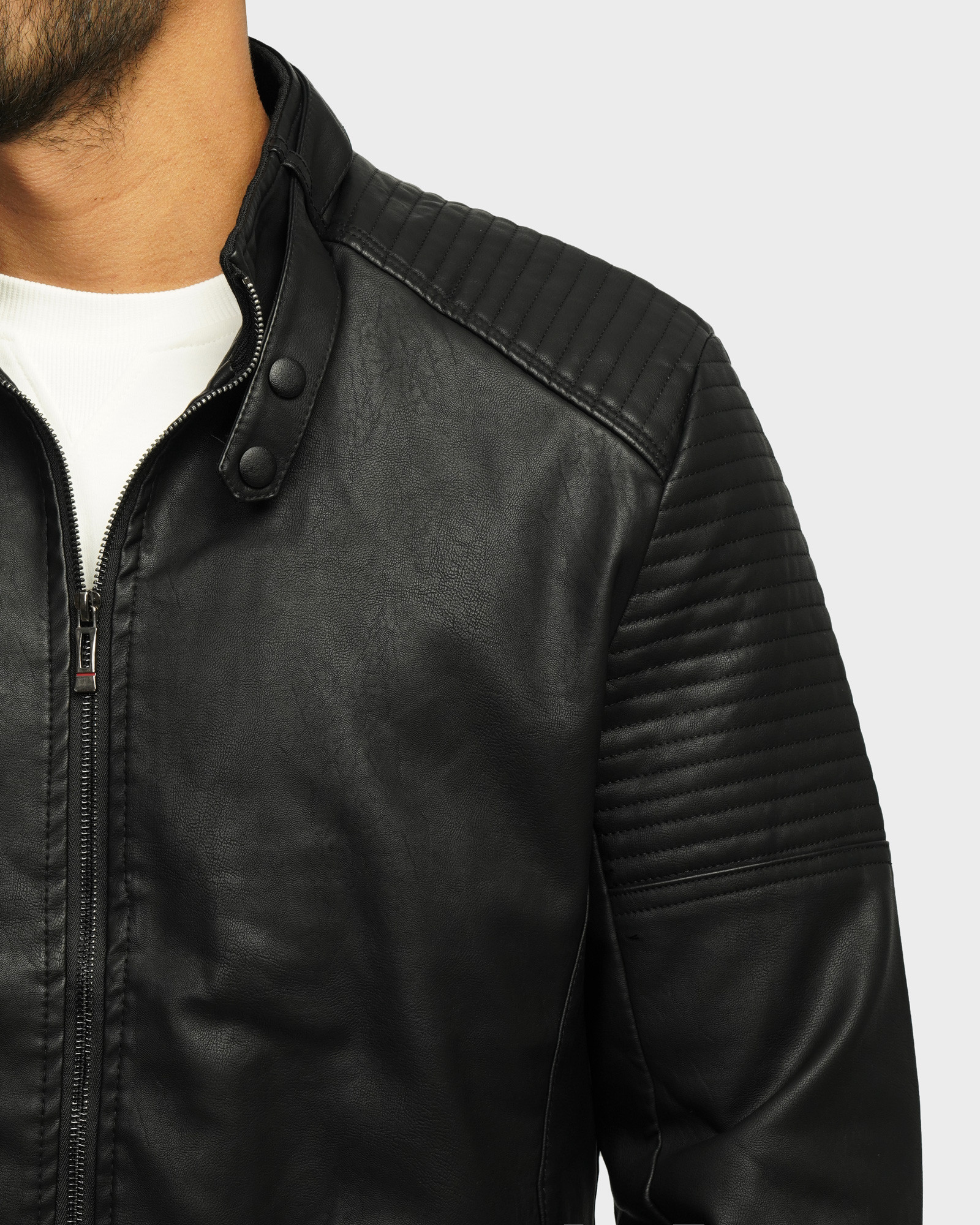 خرید و قیمت کاپشن چرم مردانه مشکی 24316386