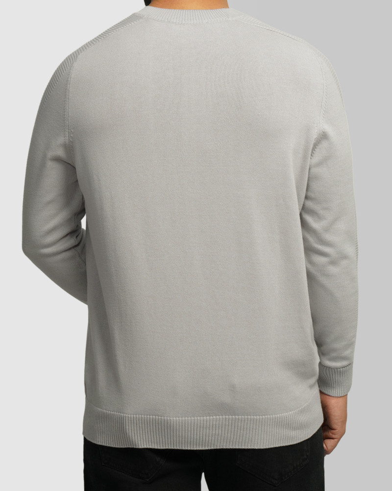 خرید و قیمت پلیور بافت یقه گرد مردانه طوسی 24342176