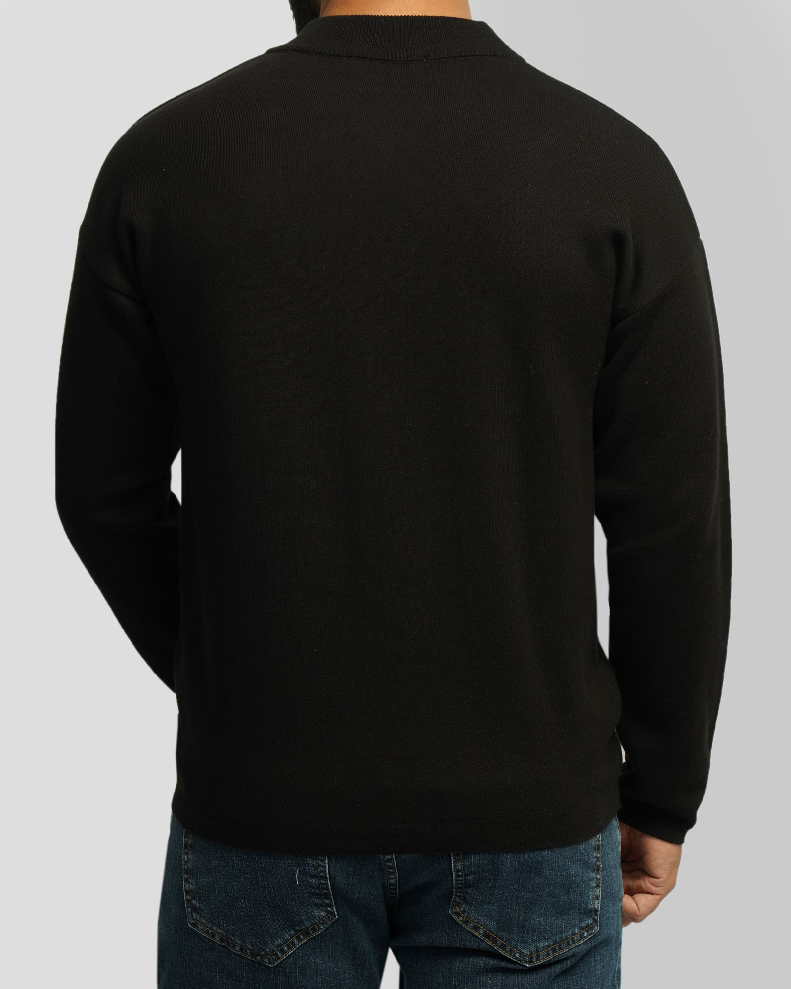 خرید و قیمت پلیور یقه 5 سانت ساده مردانه مشکی 24350107