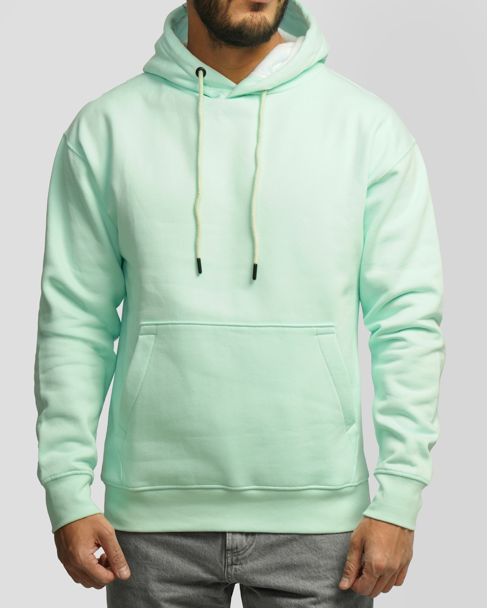 هودی کلاه دار ساده سبز روشن 24371270