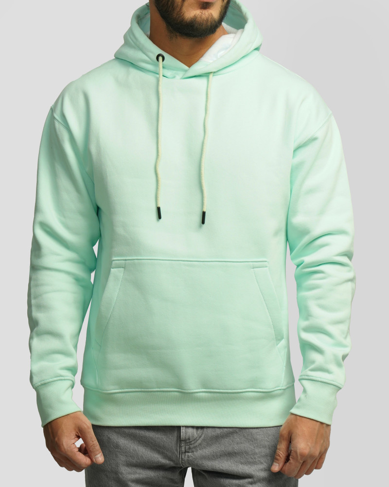 هودی کلاه دار ساده سبز روشن 24371270