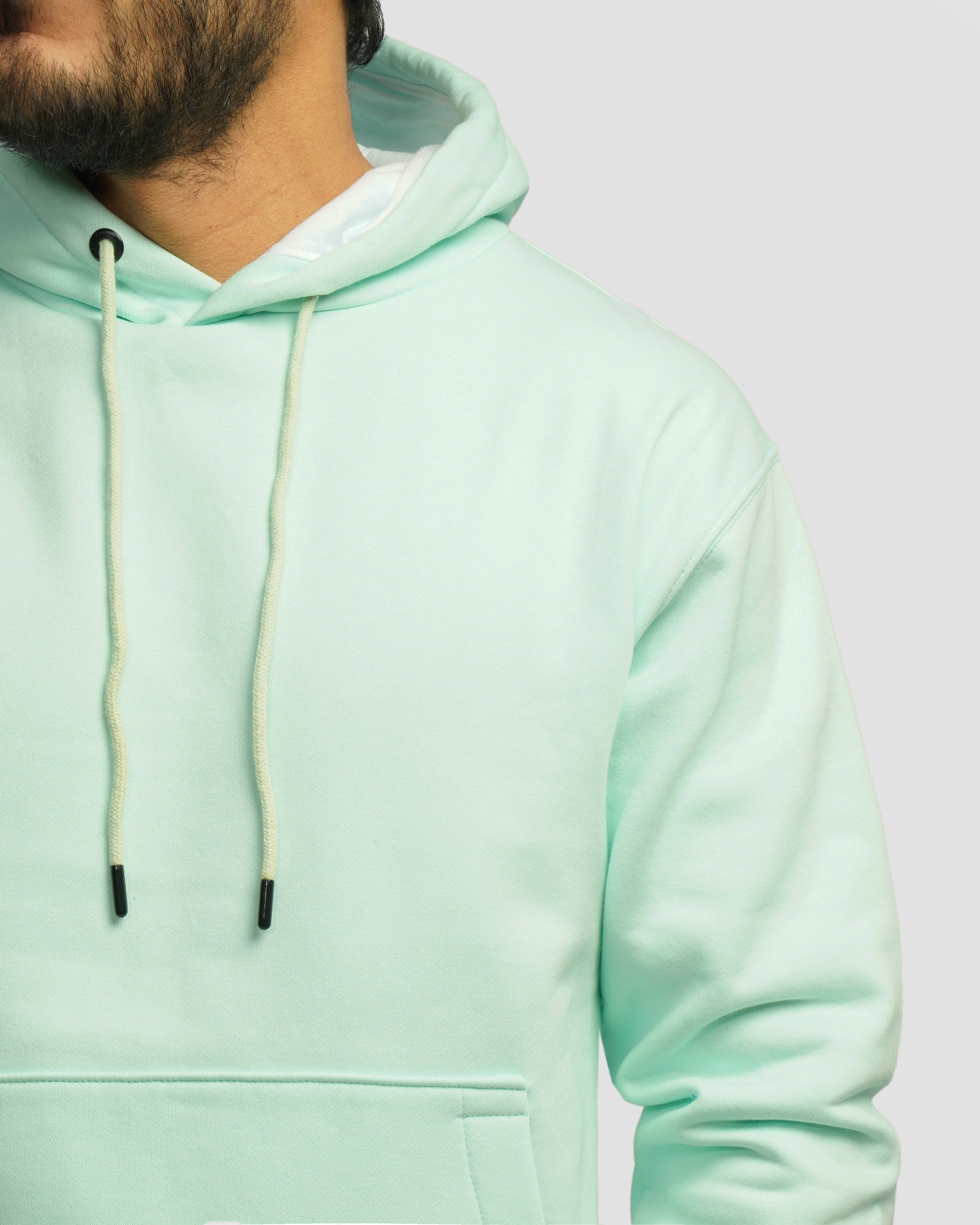 هودی کلاه دار ساده سبز روشن 24371270