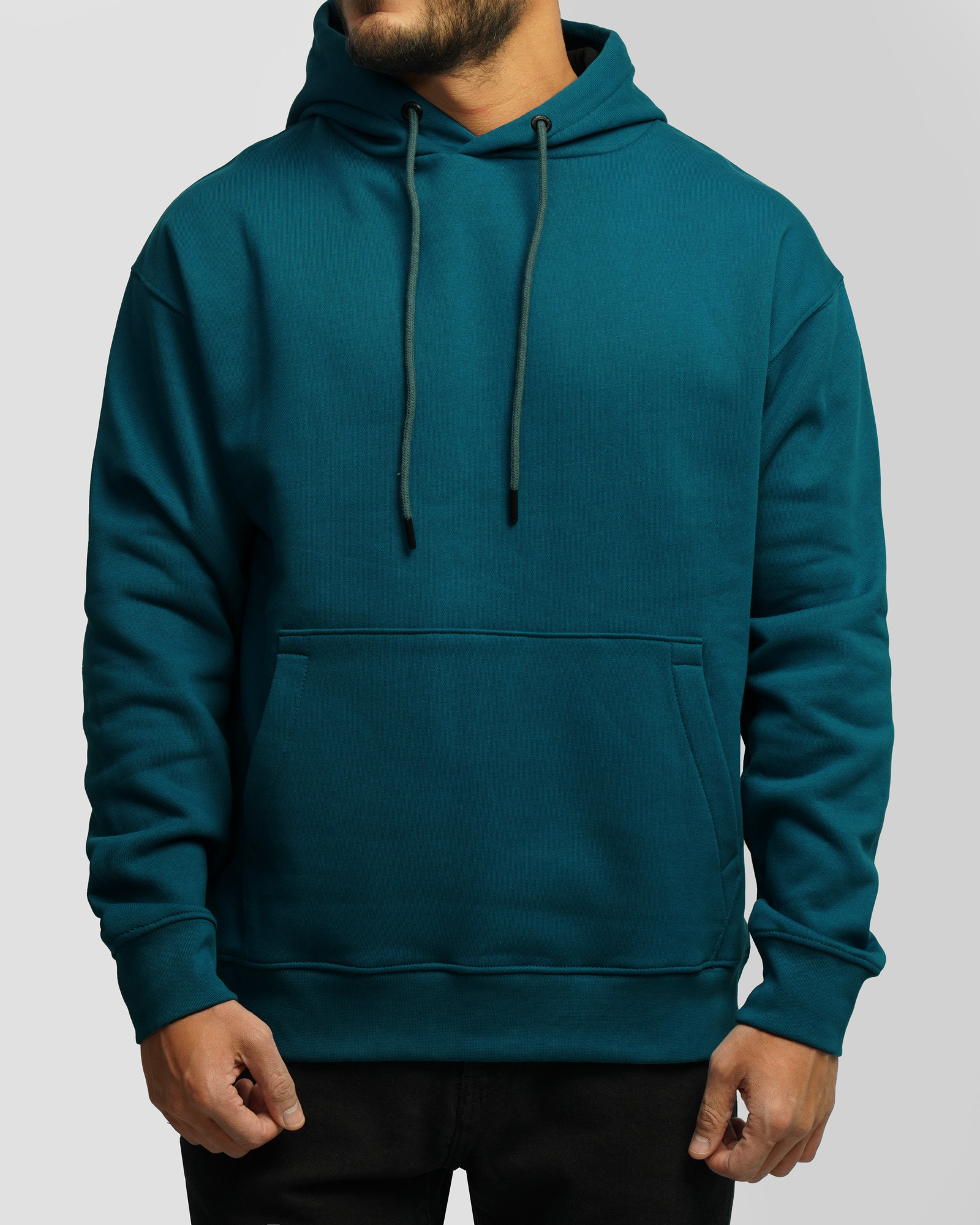 هودی کلاه دار ساده آبی تیره 24371270