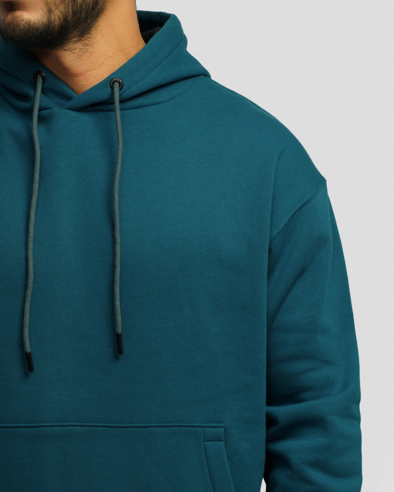 هودی کلاه دار ساده آبی تیره 24371270