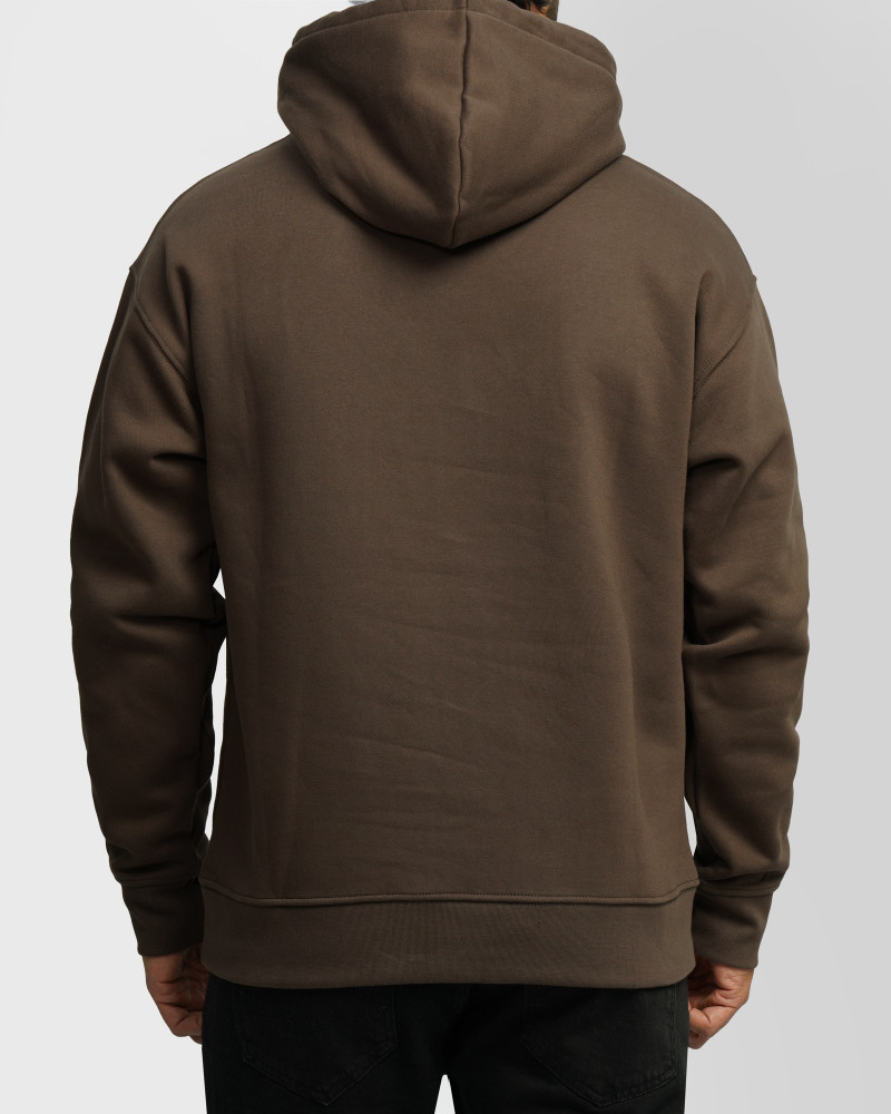 هودی کلاه دار ساده قهوه ای روشن 24371270