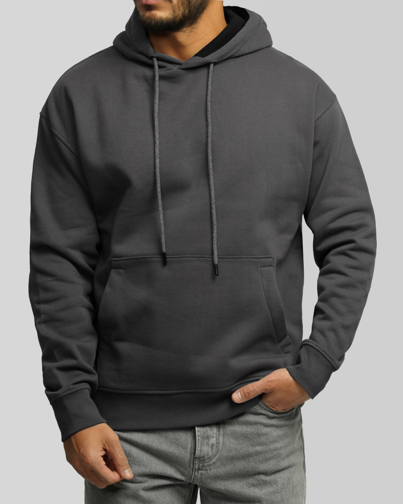 خرید و قیمت هودی کلاه دار ساده خاکستری 24371270