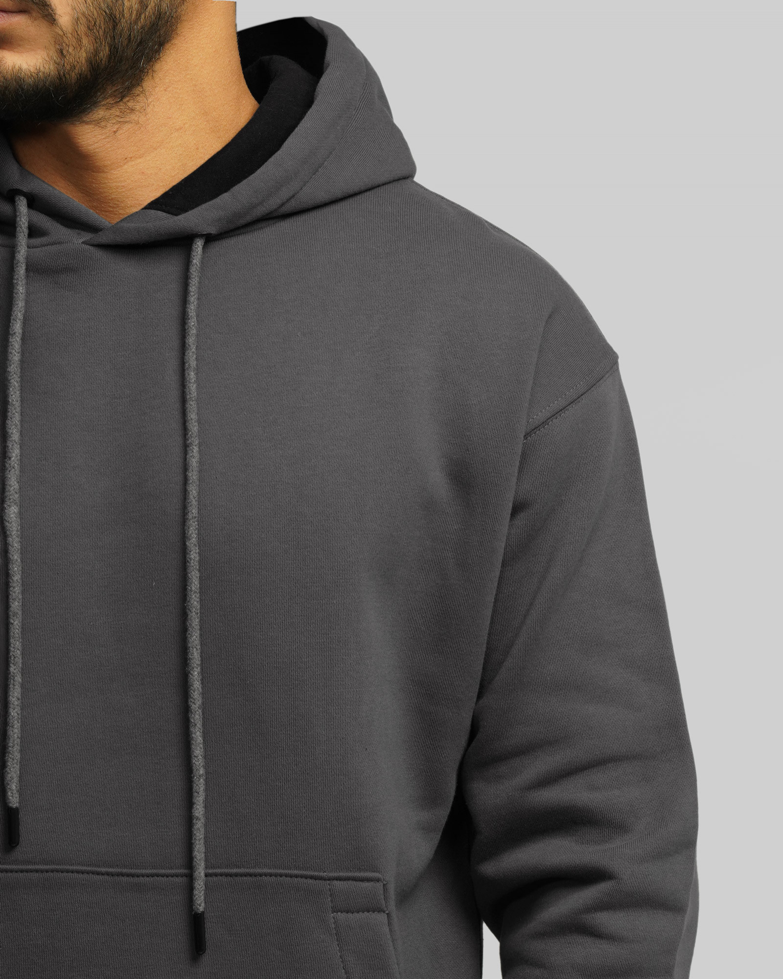 خرید و قیمت هودی کلاه دار ساده خاکستری 24371270