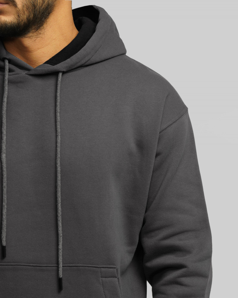 خرید و قیمت هودی کلاه دار ساده خاکستری 24371270